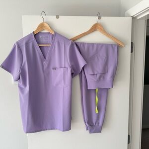 Figs Lavender Dew Scrub Set Highwaist L